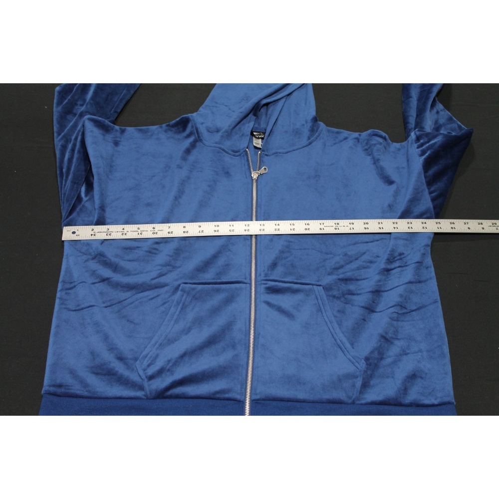 Felina Velour Lounge Set Womens XXL Blue Zip Hoodie Jogger Pants 2 Piece - Picture 4 of 14